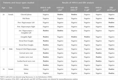 Tissue specific signature of HHV-6 infection in ME/CFS